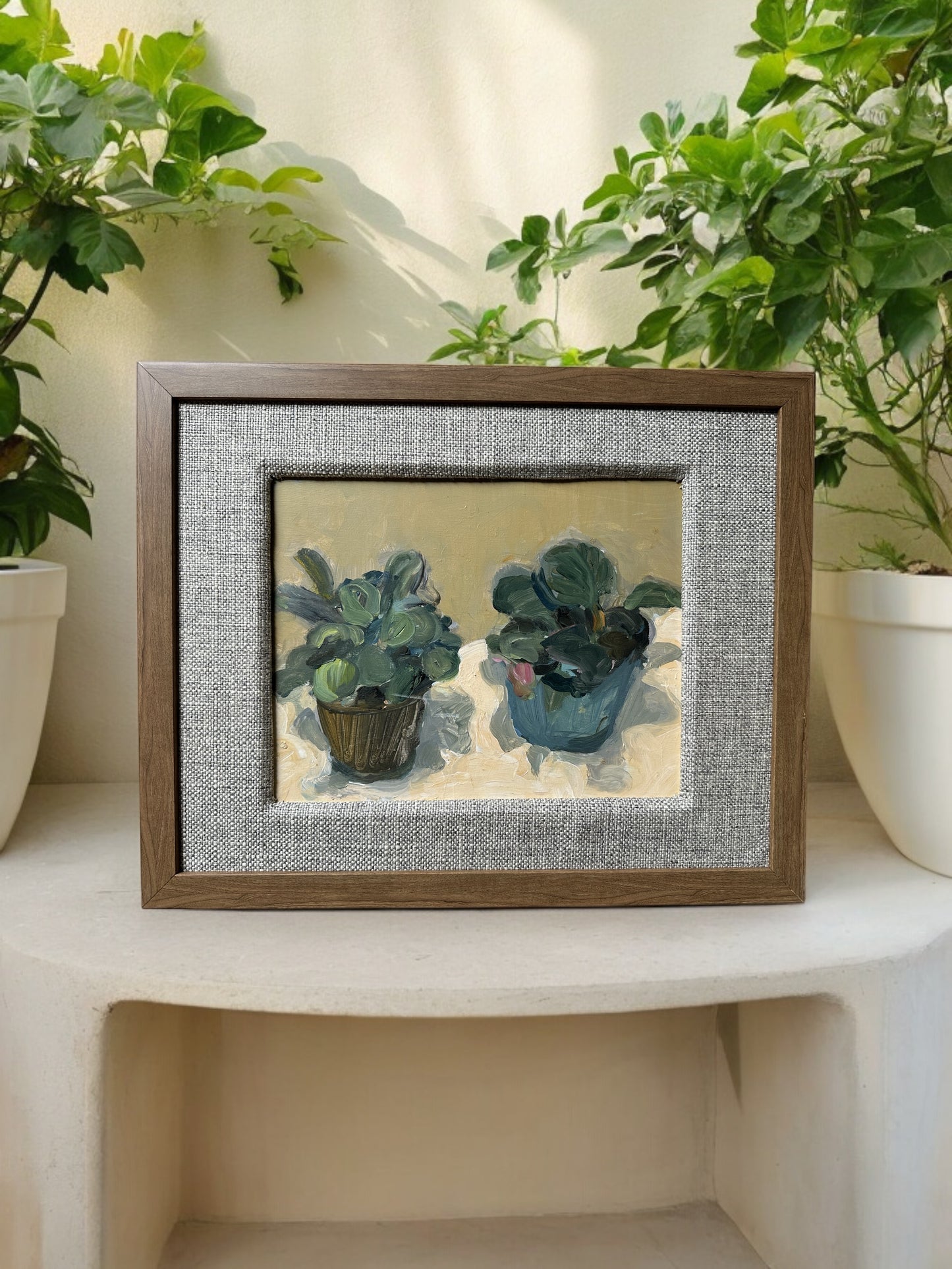 Succulents Pair - Oil on panel - #1069